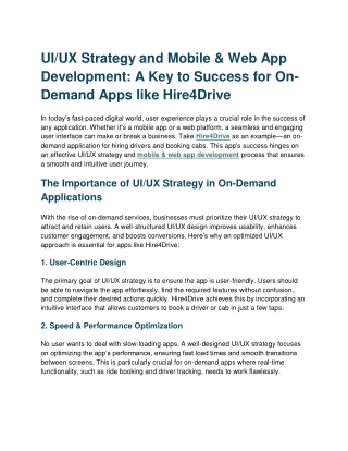 ui ux strategy and mobile web app development