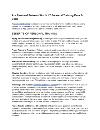 Are Personal Trainers Worth It