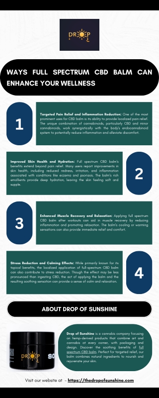 ways full spectrum cbd balm can enhance your