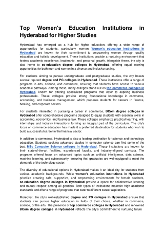 Top Women's Education Institutions in Hyderabad for Higher Studies.docx