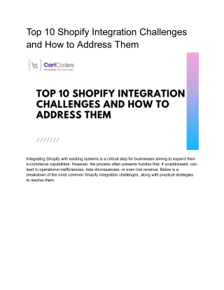 Top 10 Shopify Integration Challenges and How to Address Them