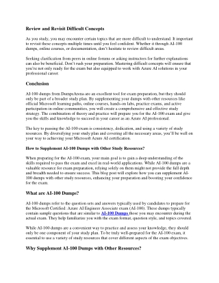 review and revisit difficult concepts