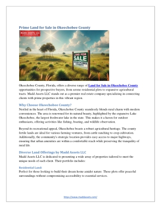 Prime Land for Sale in Okeechobee County