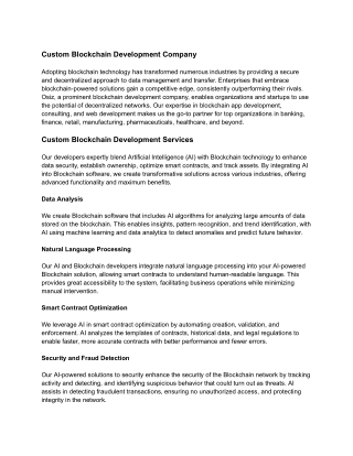 custom blockchain development company adopting