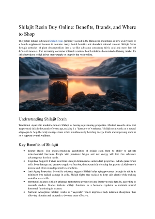 Shilajit Resin Buy Online_ Benefits, Brands, and Where to Shop - Aayurja - Jan'25