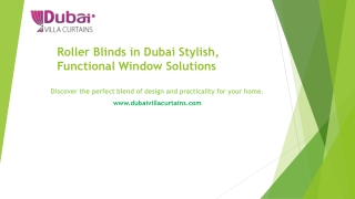 Roller Blinds in Dubai Stylish, Functional Window Solutions