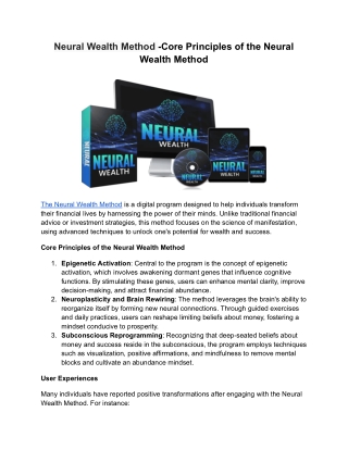 neural wealth method core principles