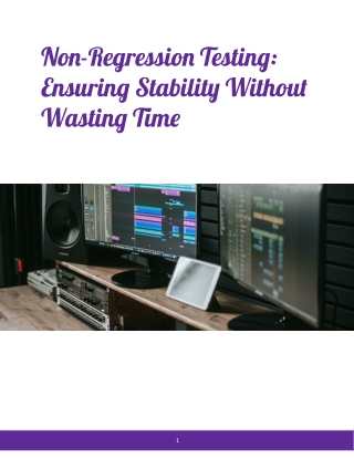 no regressio testin ensurin stabilit without