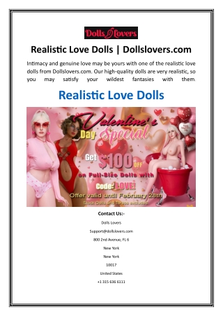 Realistic Love Dolls | Dollslovers.com