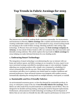 Top Trends in Fabric Awnings for 2025