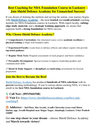best coaching for nda foundation course