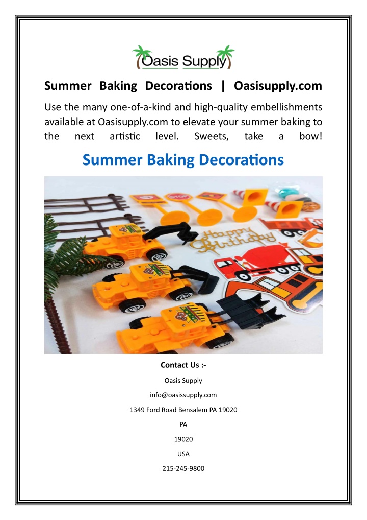 summer baking decorations oasisupply com