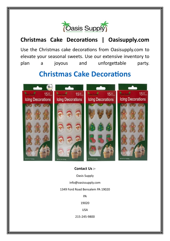 christmas cake decorations oasisupply com