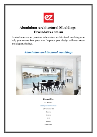 Aluminium Architectural Mouldings  Ezwindows.com.au