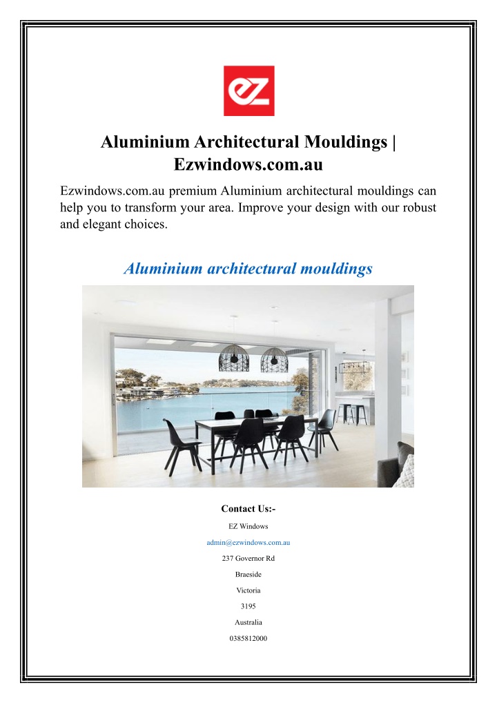 aluminium architectural mouldings ezwindows com au