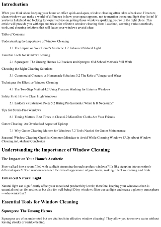 Tips and Tricks for Effective Window Cleaning from Lakeland