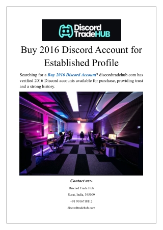 Buy 2016 Discord Account for Established Profile