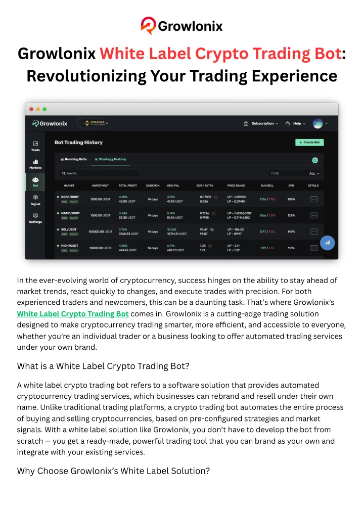 growlonix white label crypto trading