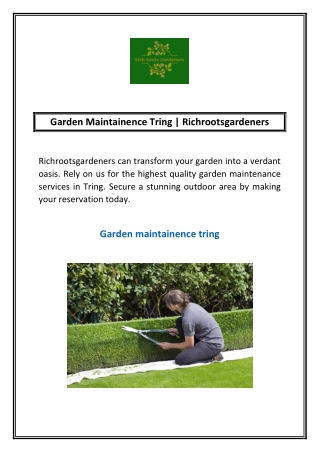 Garden Maintainence Tring | Richrootsgardeners