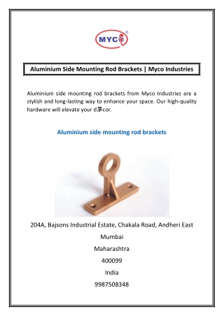 Aluminium Side Mounting Rod Brackets | Myco Industries