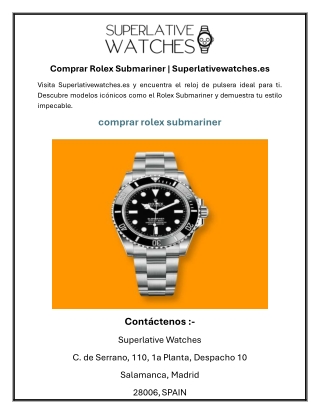 Comprar Rolex Submariner Superlativewatches.es