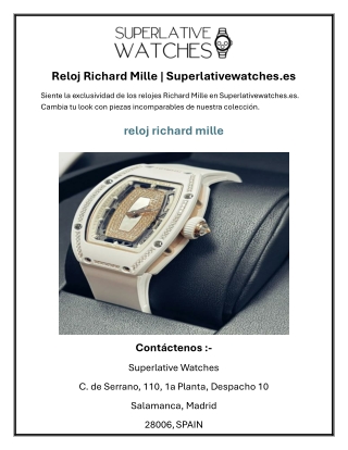 Reloj Richard Mille  Superlativewatches.es