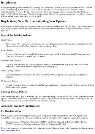 Dog Training Near Me: How to Choose the Right Trainer for Your Pup
