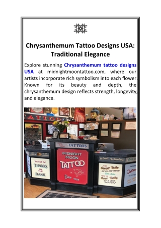 Chrysanthemum Tattoo Designs USA Traditional Elegance