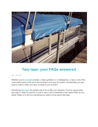 tarp tape your faqs answered