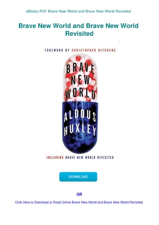 eBooks PDF Brave New World and Brave New World Revisited