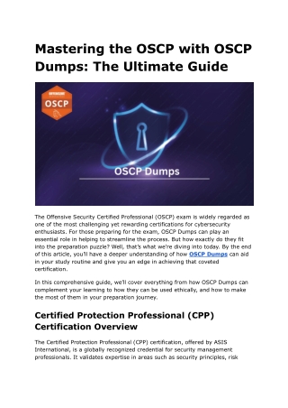 mastering the oscp with oscp dumps the ultimate