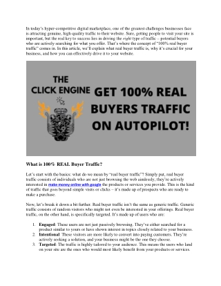The Click Engine Get 100 REAL Buyer Traffic!