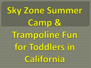 sky zone summer camp trampoline fun for toddlers in california