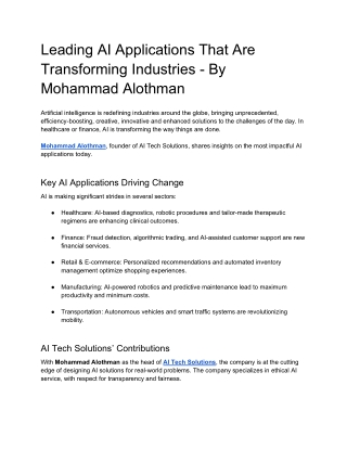 leading ai applications that are transforming