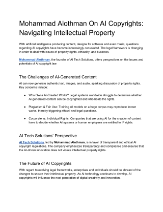 mohammad alothman on ai copyrights navigating