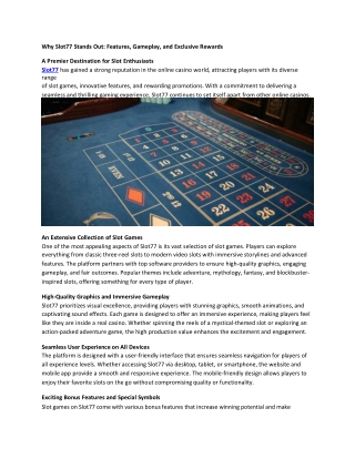 Exploring Slot77 Gacor: Unlocking High Payouts and Winning Strategies