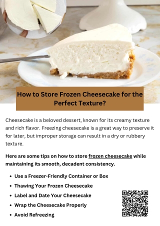 How to Store Frozen Cheesecake for the Perfect Texture?