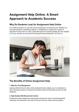 assignment help online a smart approach