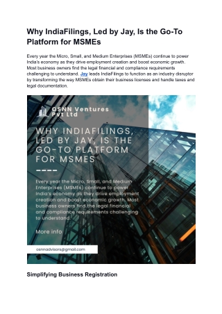 why indiafilings led by jay is the go to platform