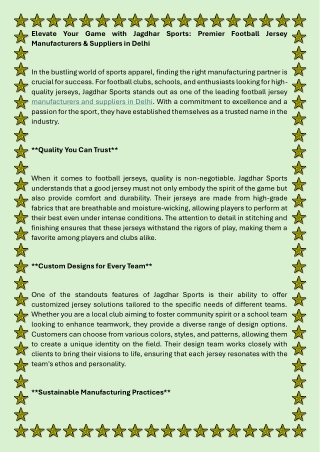 Football Jersey Manufacturers & Suppliers in Delhi