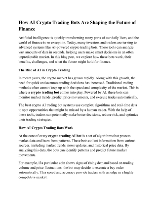 how ai crypto trading bots are shaping the future
