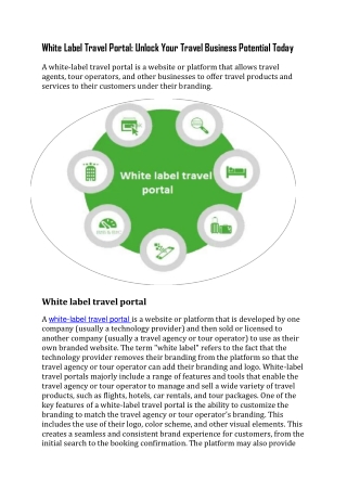 White Label Travel Portal Unlock Your Travel Business Potential Today