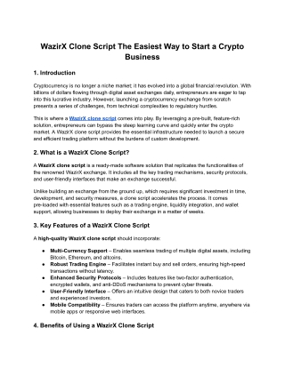 WazirX Clone Script The Easiest Way to Start a Crypto Business