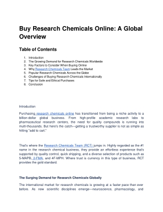 Buy Research Chemicals Online_ A Global Overview