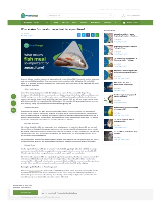 What makes fish meal so important for aquaculture?