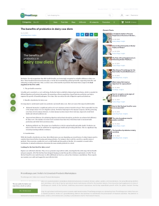 The benefits of probiotics in dairy cow diets