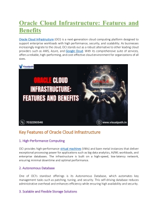 oracle cloud infrastructure features and benefits