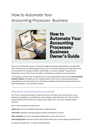 how to automate your accounting processes