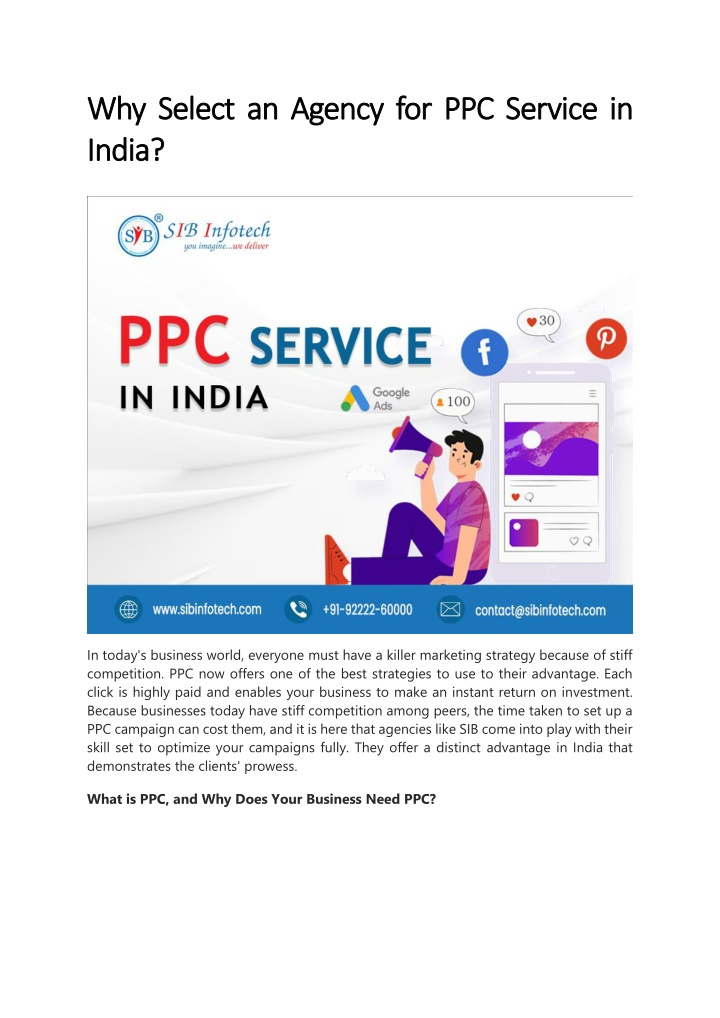 why select an agency for ppc service