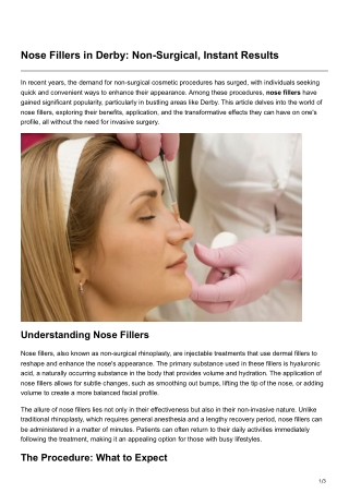 nose fillers in derby non surgical instant results